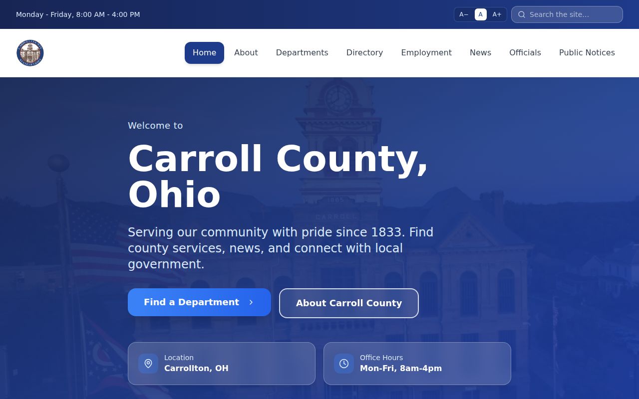 Carroll County court docket county government source view